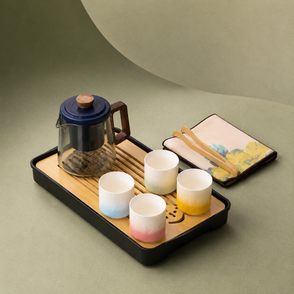 Portable Ceramic Tea Set with Travel Case
