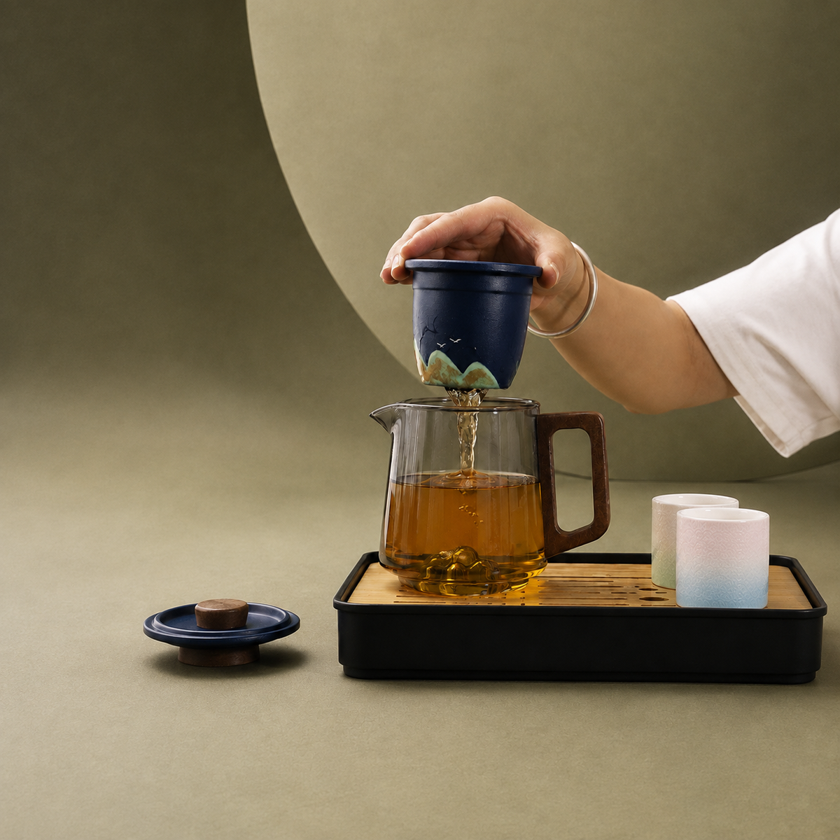 Portable Ceramic Tea Set with Travel Case