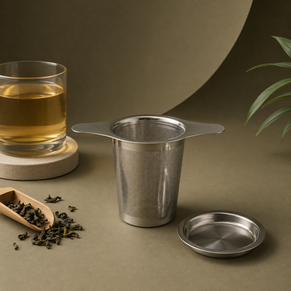 Double Ear - Stainless Steel Tea Infuser with Cover